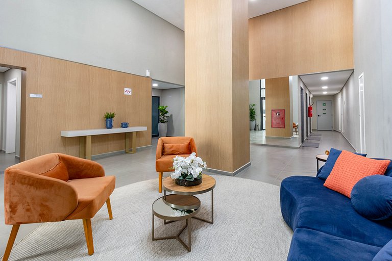 Apto completo com cama queen-size