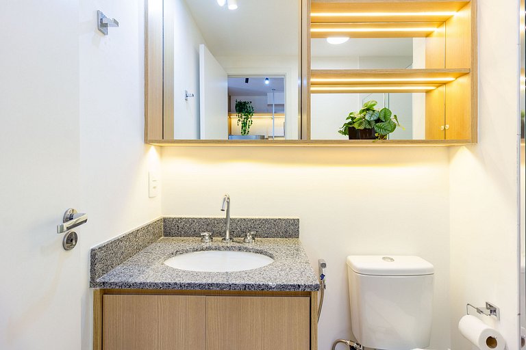 Elegância e conforto: Apt completo c/ cama queen