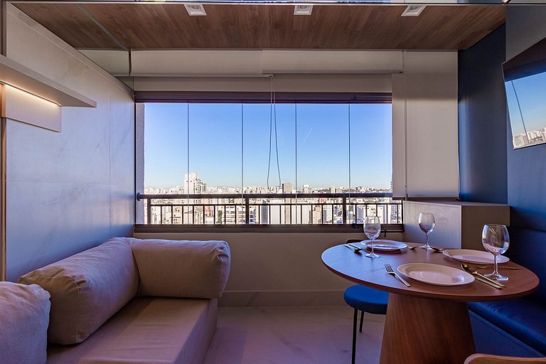 Espaço único: Apt luxuoso c/ cama queen em Moema