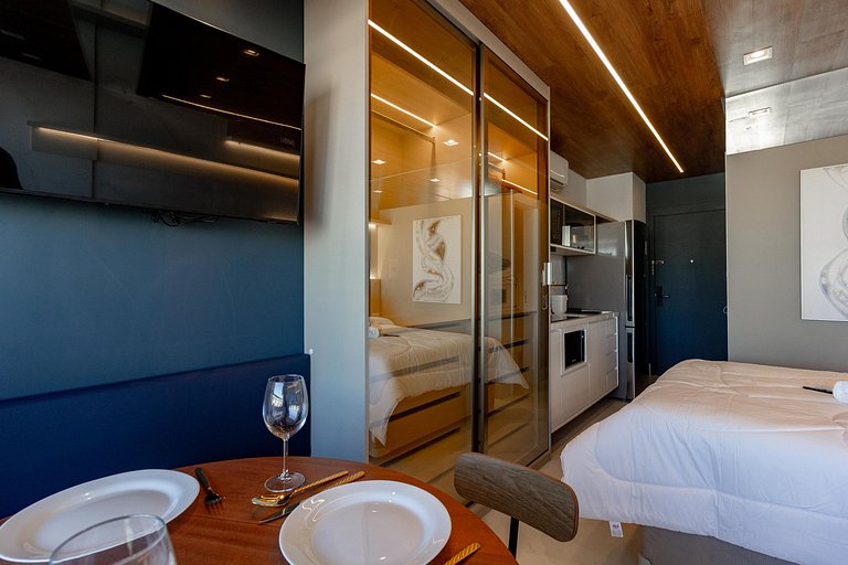 Espaço único: Apt luxuoso c/ cama queen em Moema