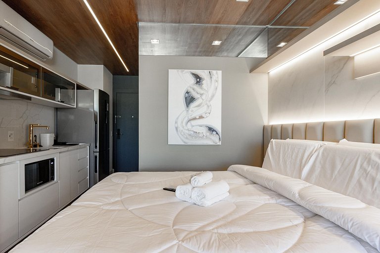Espaço único: Apt luxuoso c/ cama queen em Moema