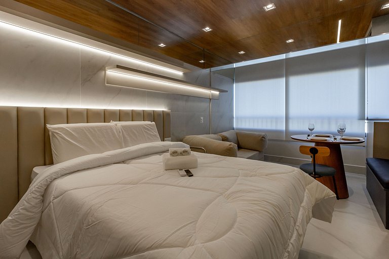 Espaço único: Apt luxuoso c/ cama queen em Moema
