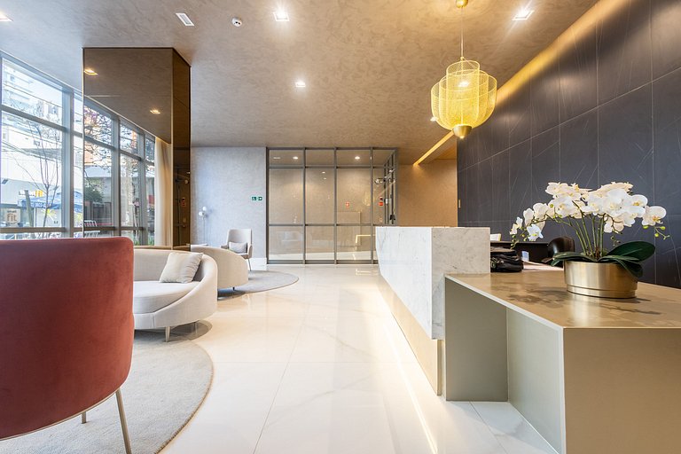 Elegância e conforto: Apt c/ cama queen em Moema
