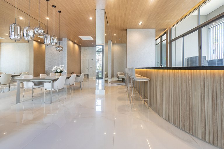 Elegância e conforto: Apt c/ cama queen em Moema