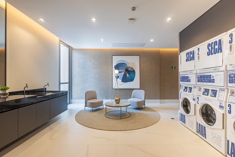 Elegância e conforto: Apt c/ cama queen em Moema