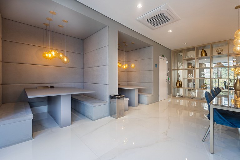 Elegância e conforto: Apt c/ cama queen em Moema