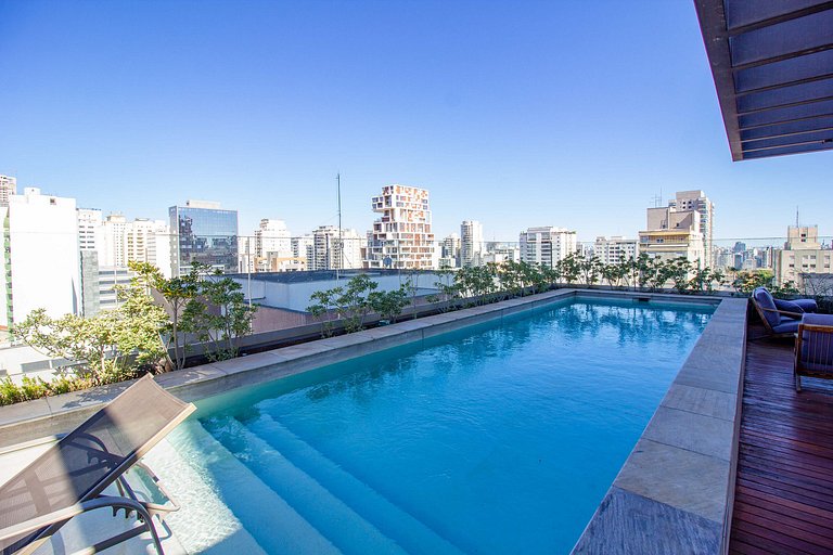Luxo e conforto em Pinheiros com cama Queen