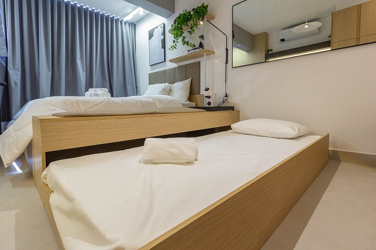 Apto encantador c/ cama confortável em Moema