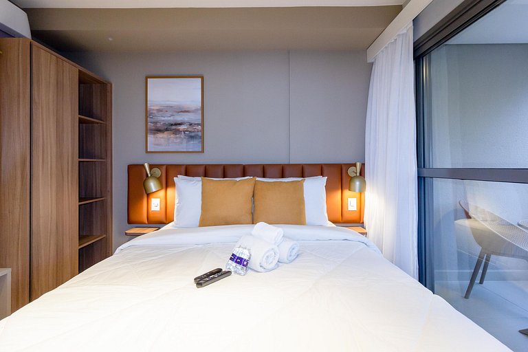 Luxo e conforto: Apto completo c/ cama queen