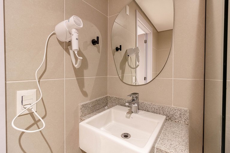 Luxo e conforto: Apto completo c/ cama queen