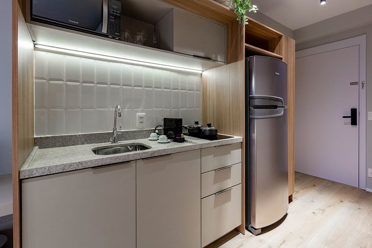 Luxo e conforto: Apto completo c/ cama queen