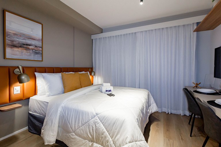Luxo e conforto: Apto completo c/ cama queen