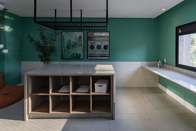 Studio Vila Olímpia c/ Piscina, Coworking e Wi‑Fi