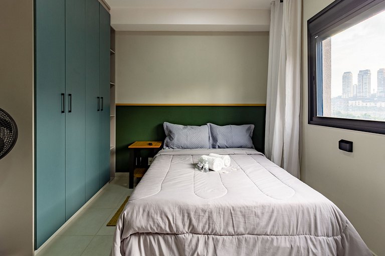 Studio Vila Olímpia c/ Piscina, Coworking e Wi‑Fi