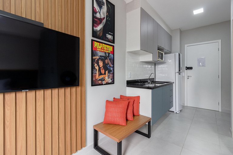 Studio Vila Olímpia c/ Piscina, Coworking e Wi‑Fi