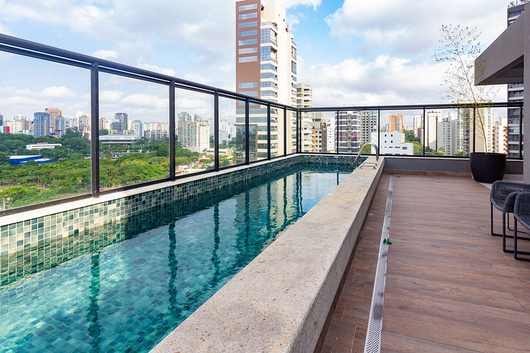 Apto 2 Quartos em Moema c/ Piscina e Coworking