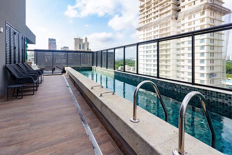 Apto 2 Quartos em Moema c/ Piscina e Coworking