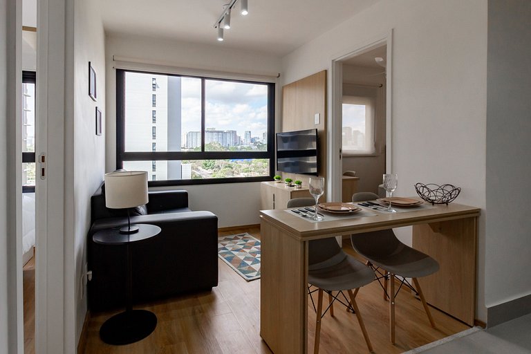 Apto 2 Quartos em Moema c/ Piscina e Coworking