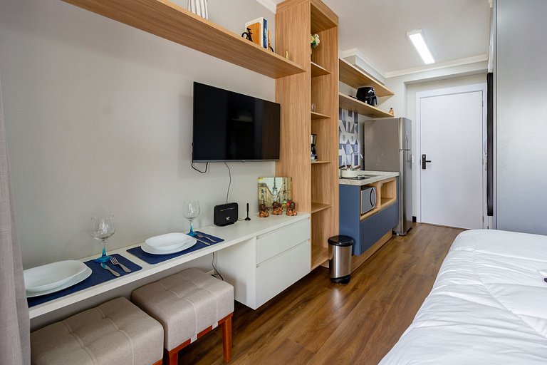 Studio em Moema com Vista Incrível e Varanda