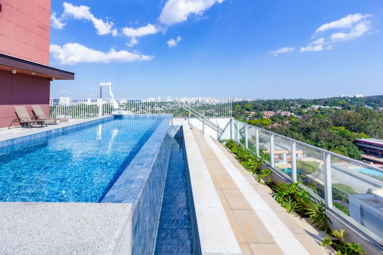 Studio Premium Brooklin c/ Ar-Condicionado e Piscina