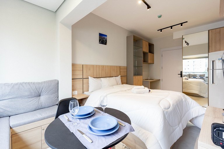 Studio Premium em Moema com Academia e Self Check-in