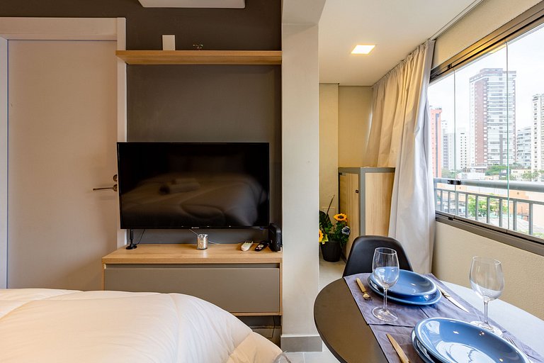 Studio Premium em Moema com Academia e Self Check-in