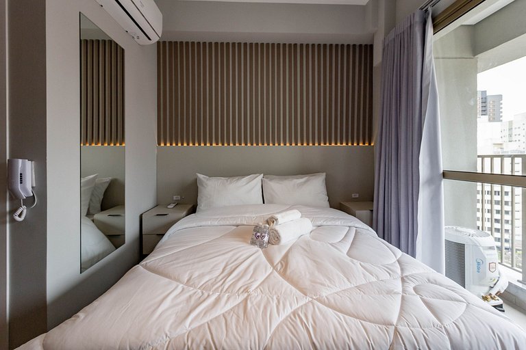 Luxo e conforto | Apto completo c/ varanda