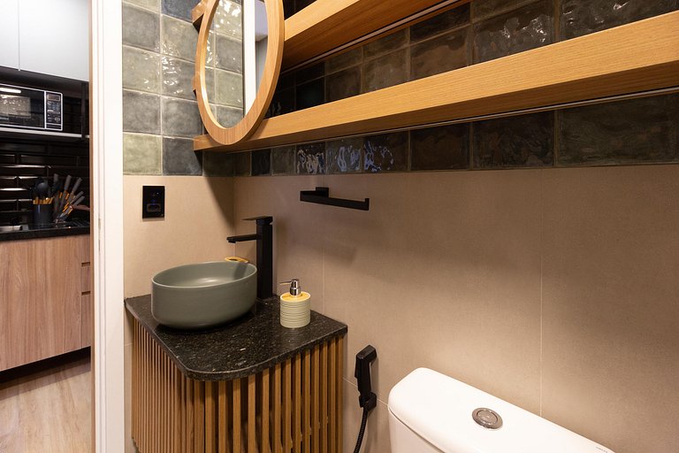 Elegância e Conforto | Apt completo c/ cama queen