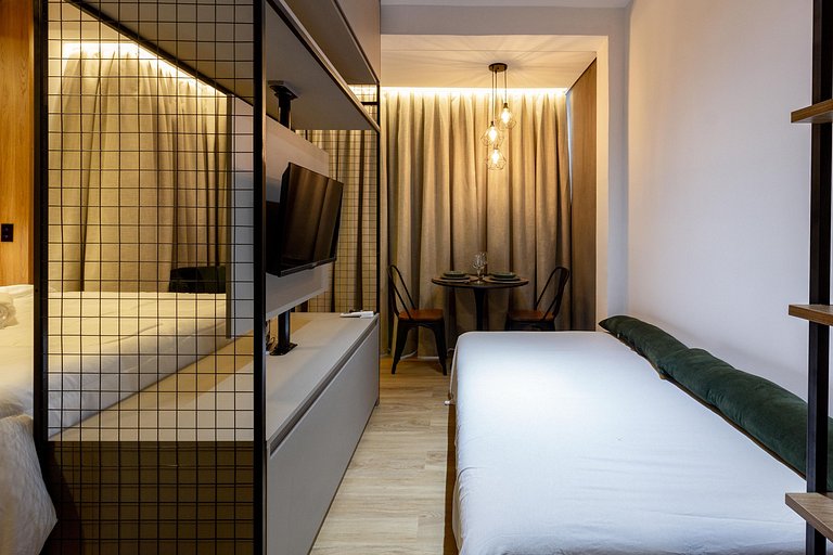 Elegância e Conforto | Apt completo c/ cama queen