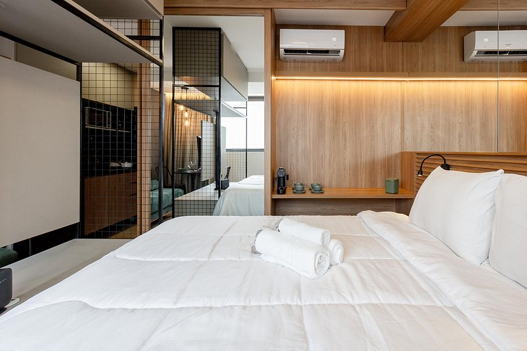 Elegância e Conforto | Apt completo c/ cama queen