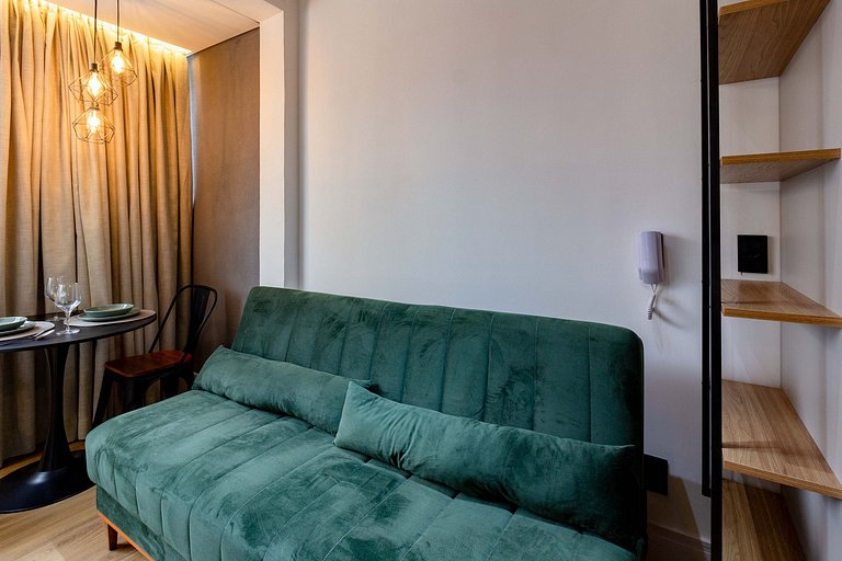 Elegância e Conforto | Apt completo c/ cama queen