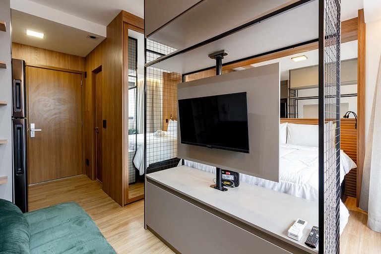 Elegância e Conforto | Apt completo c/ cama queen