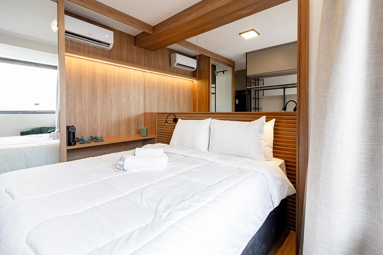 Elegância e Conforto | Apt completo c/ cama queen