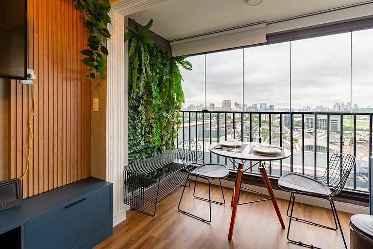 Studio em Pinheiros c/ Vista da Cidade e Rooftop