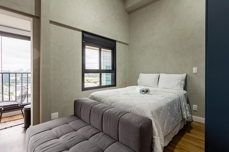 Studio em Pinheiros c/ Vista da Cidade e Rooftop