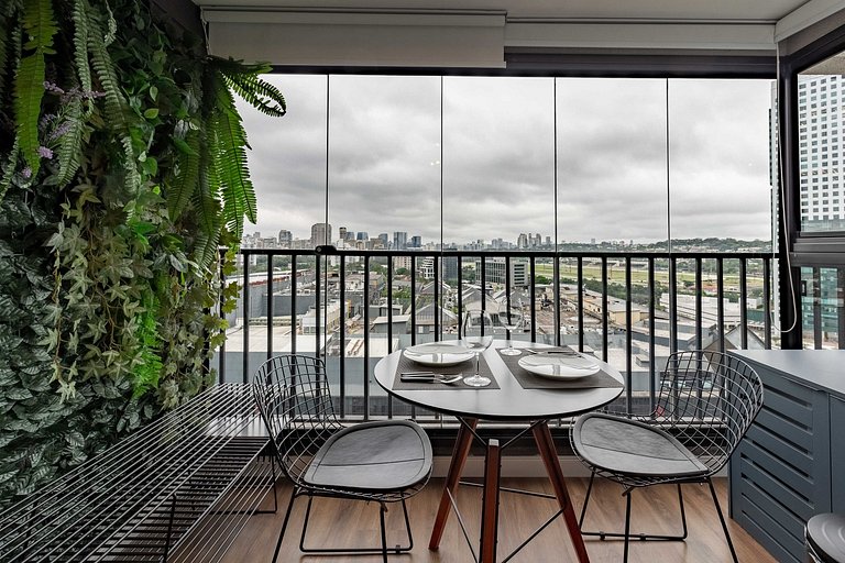 Studio em Pinheiros c/ Vista da Cidade e Rooftop