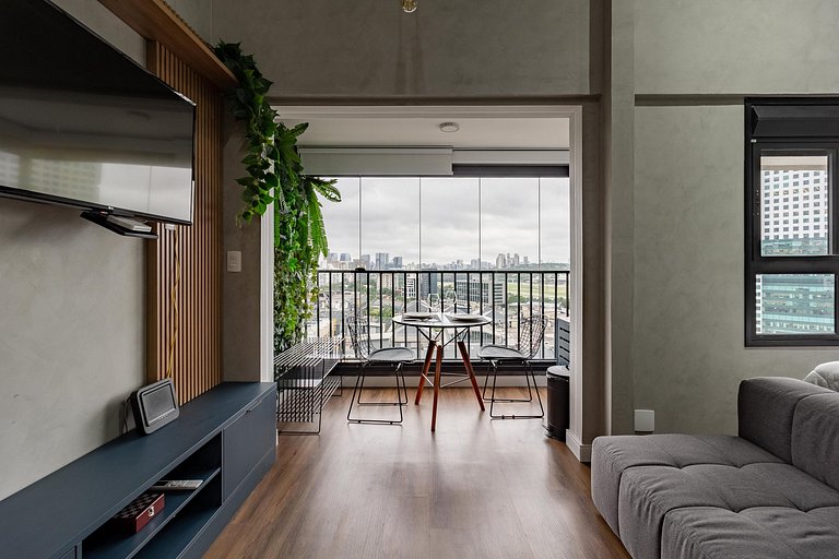 Studio em Pinheiros c/ Vista da Cidade e Rooftop