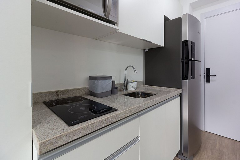 Conforto: Apto c/ cama queen em Moema