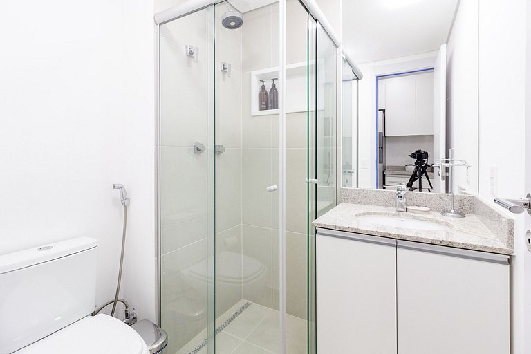 Conforto: Apto c/ cama queen em Moema