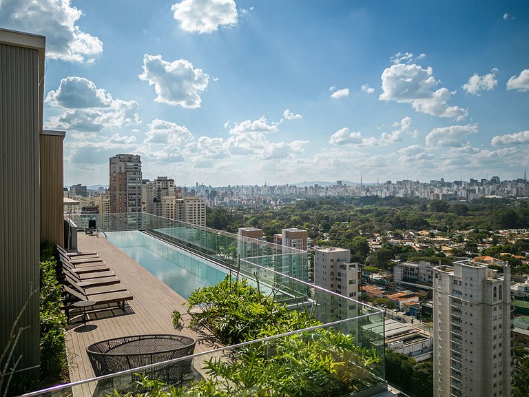 Apto mezanino com cama queen ao lado do Ibirapuera
