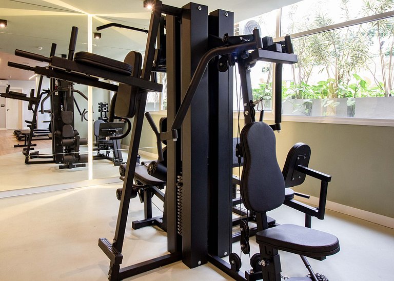 Studio moderno com lazer completo