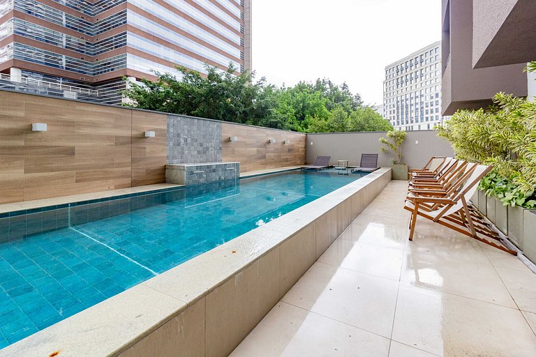 Apto Vila Olímpia c/ Piscina, Coworking e Vista