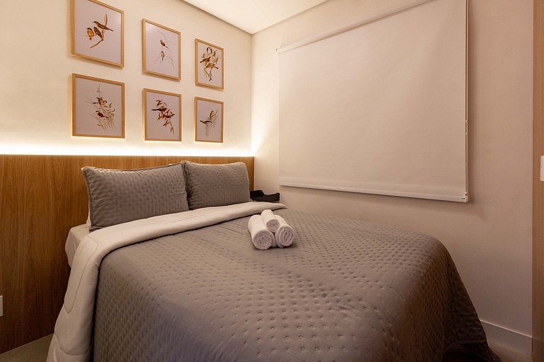 Studio moderno com lazer completo