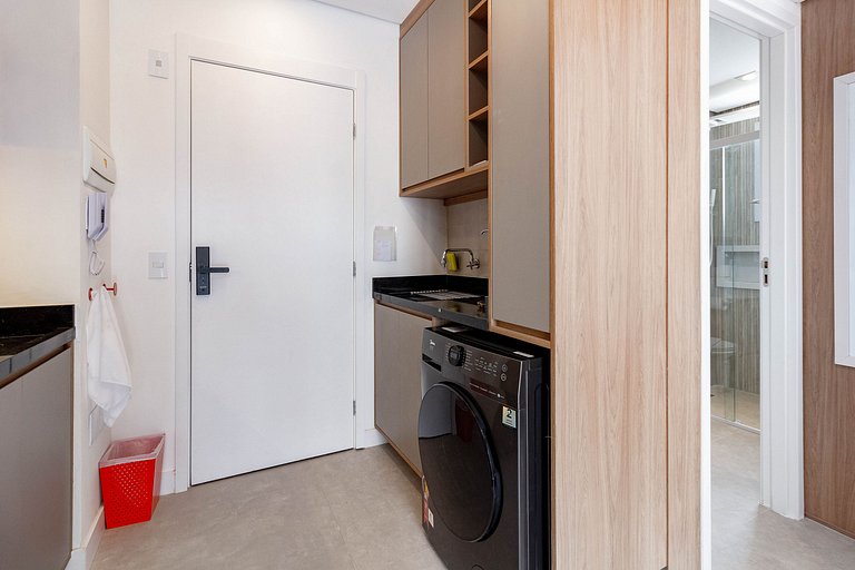 Studio moderno com lazer completo