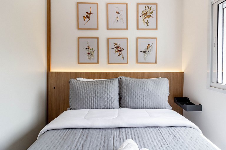 Studio moderno com lazer completo