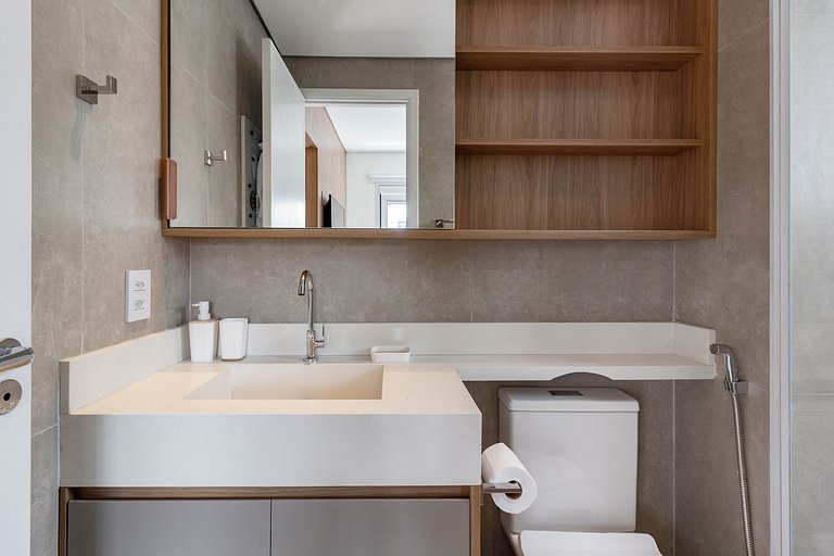 Studio moderno com lazer completo