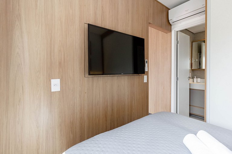 Studio moderno com lazer completo