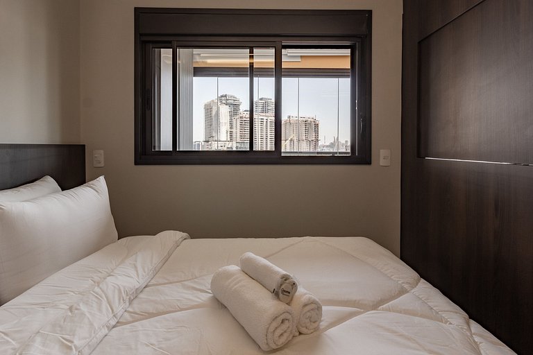 Apto completo com vista incrível próximo ao metrô