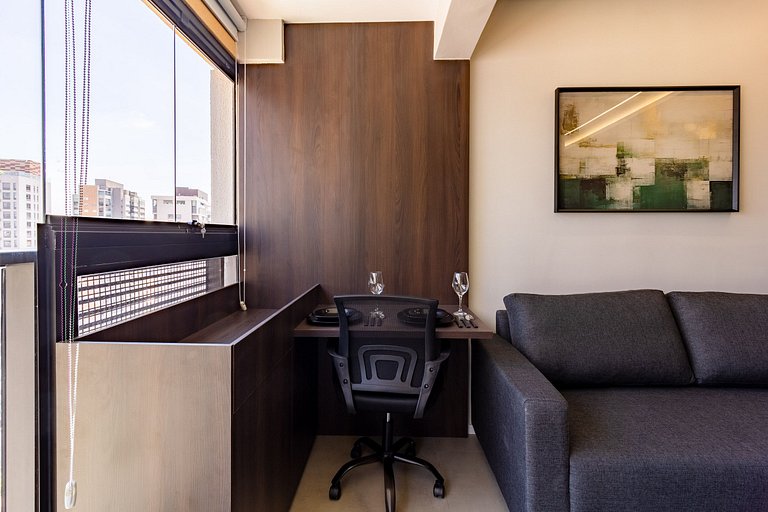 Apto completo com vista incrível próximo ao metrô