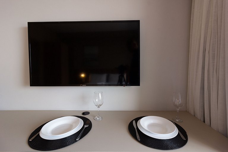 Luxo e conforto apto completo com cama queen size